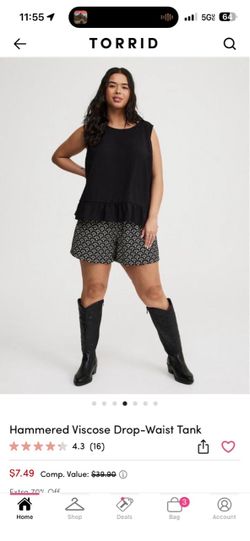 Torrid Black Sleeveless Peplum Top