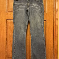 Merona Jeans Women's Low Rise Boot Cut Denim 8R 5 pocket acid wash 