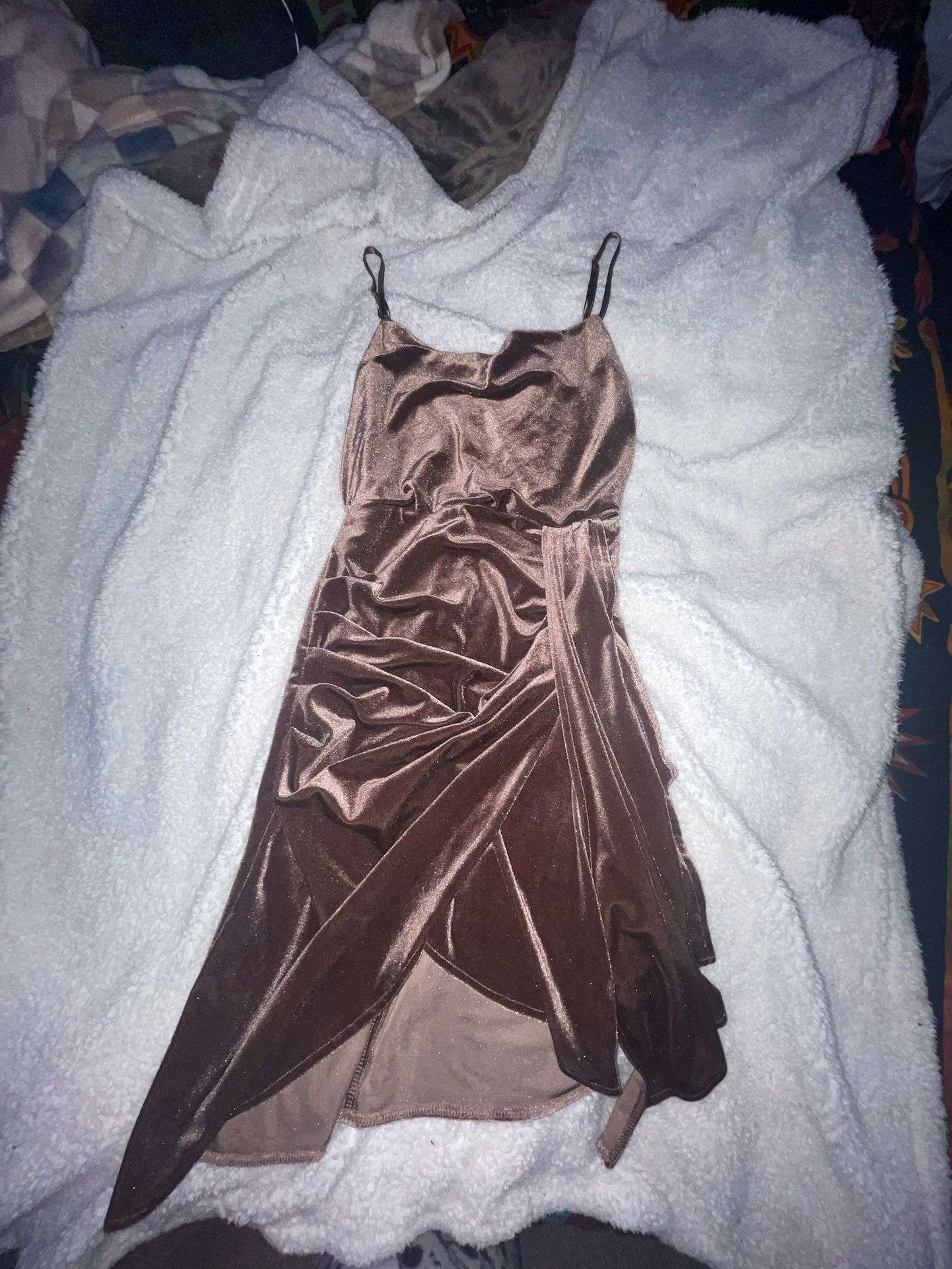 Brown Velvet Dress 