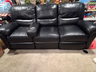 Black leather couches