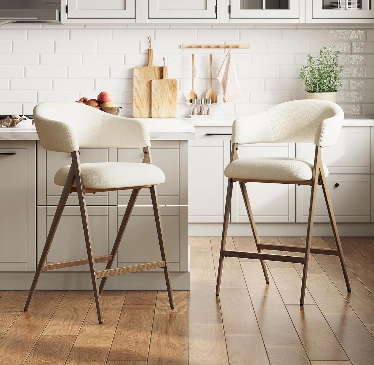 Brand new COLAMY Bar Stools Set of 2, Counter Height BarStools Mid Century Modern