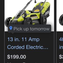 Ryobi Electric Lawn Mower 