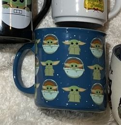 (201) Grogu All-Over Pattern Blue Mug - Star Wars