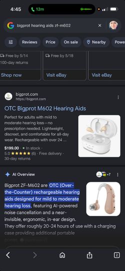 OTC Bigprot M602 Hearing Aids