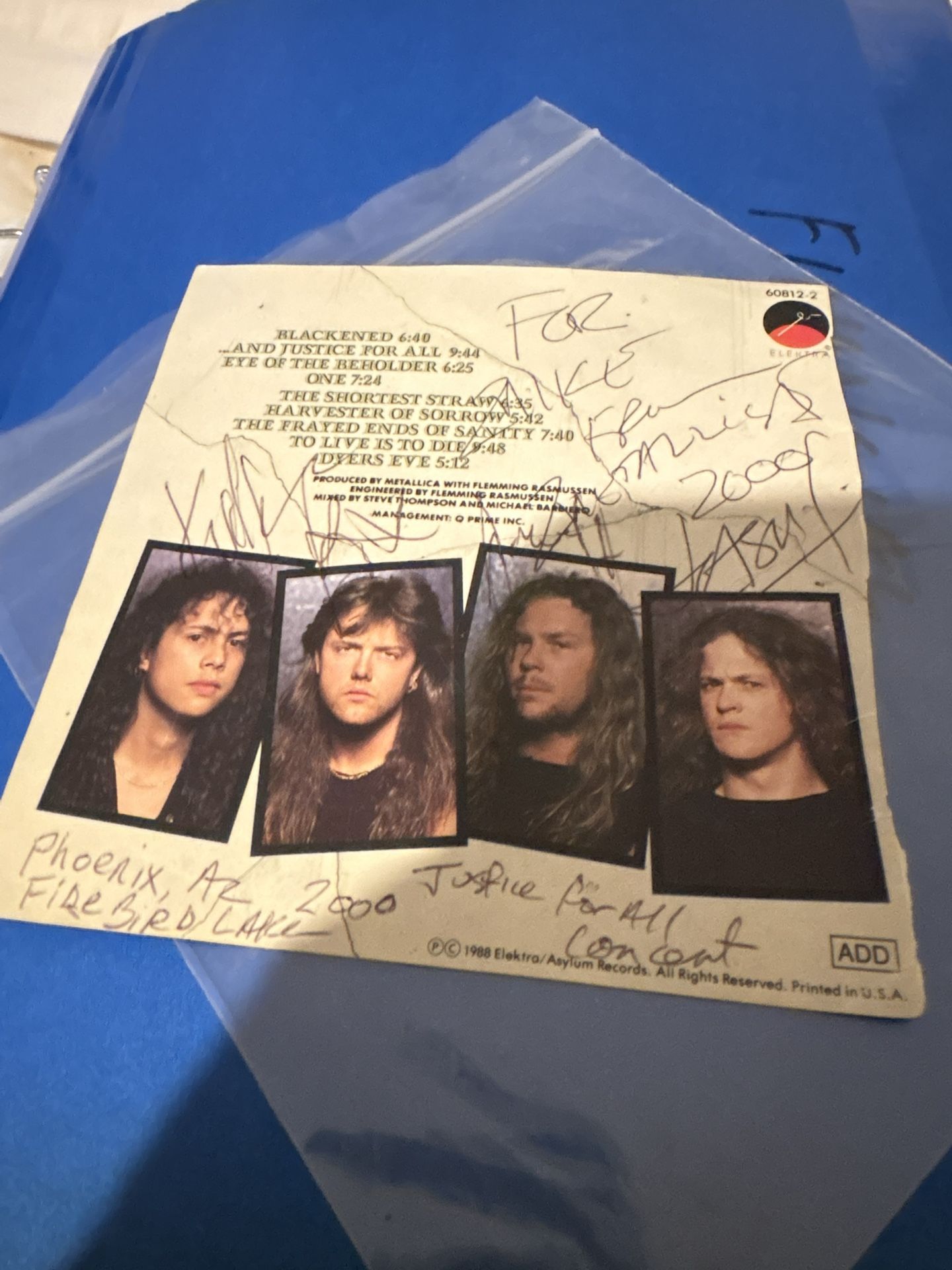 Metallica Autographed CD Sleeve