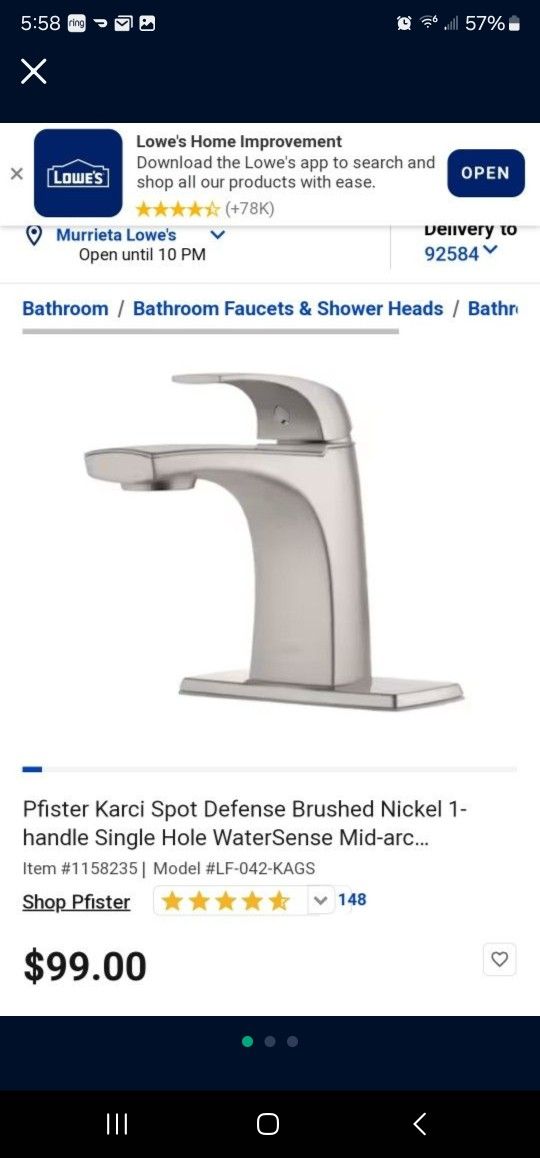 Bathroom Faucet, New In Box