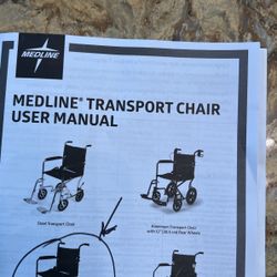 Medline Wheelchair (Transport Chair) Model # MDS908200   Red