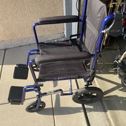 Drive Blue Streak Foldable Wheelchair With Hand Brakes