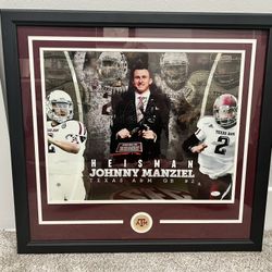 Framed Signed Johnny Manziel Poster
