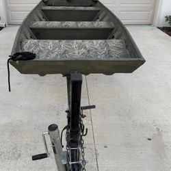 1987 Monark Jon Boat with 6hp Evinrude and Performance Trailer