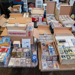 Gigantic Sports Card lot 120k+ cards over 500 lbs of cards Many Pack Fresh Sets Packs + more!