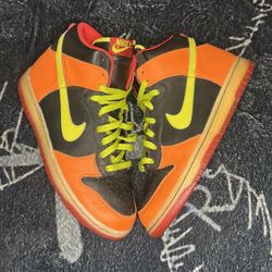 Nike Dunk Mid Pro SB Orange Black Yellow Red Size 11 Men  Used No Box 
