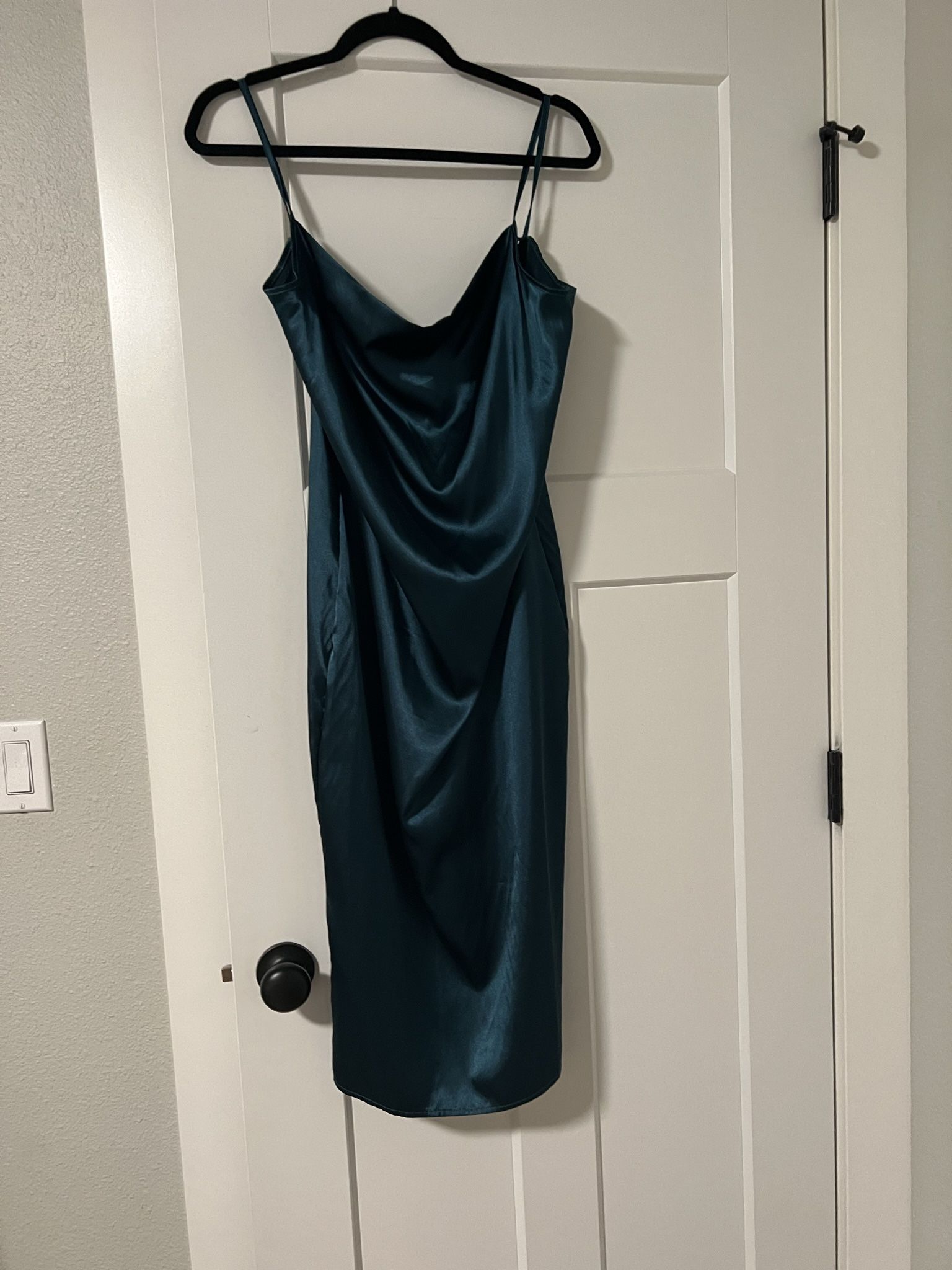 Satin Green Dress