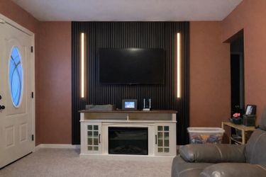 Flexible Acoustic Wood Slat Wall Panels - Black