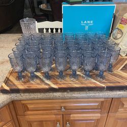 Blue Reusable goblet Glasses 