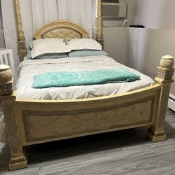 3 Piece Queen Size Marble Bedroom Set