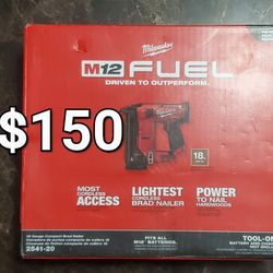 MILWAUKEE M12 FUEL 18GA BRAD NAILER TOOL-ONLY 