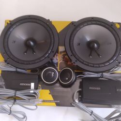 KICKER 1 PAIR 6.5 INCH 300 WATTS COMPONENT SET WITH CROSSOVER CAR SPEAKER ( BRAND NEW PRICE IS LOWEST  )