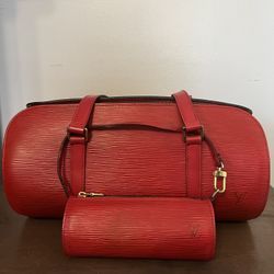 Louis Vuitton Red Epi Soufflot Set