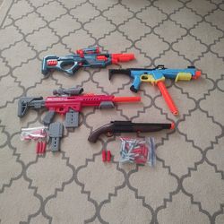 Nerf Rifles and Dbl Barrel Shotgun