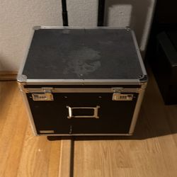 Locking File Storage Box with Telescopic Handle & Wheels - Aluminum Alloy Portable Document Case