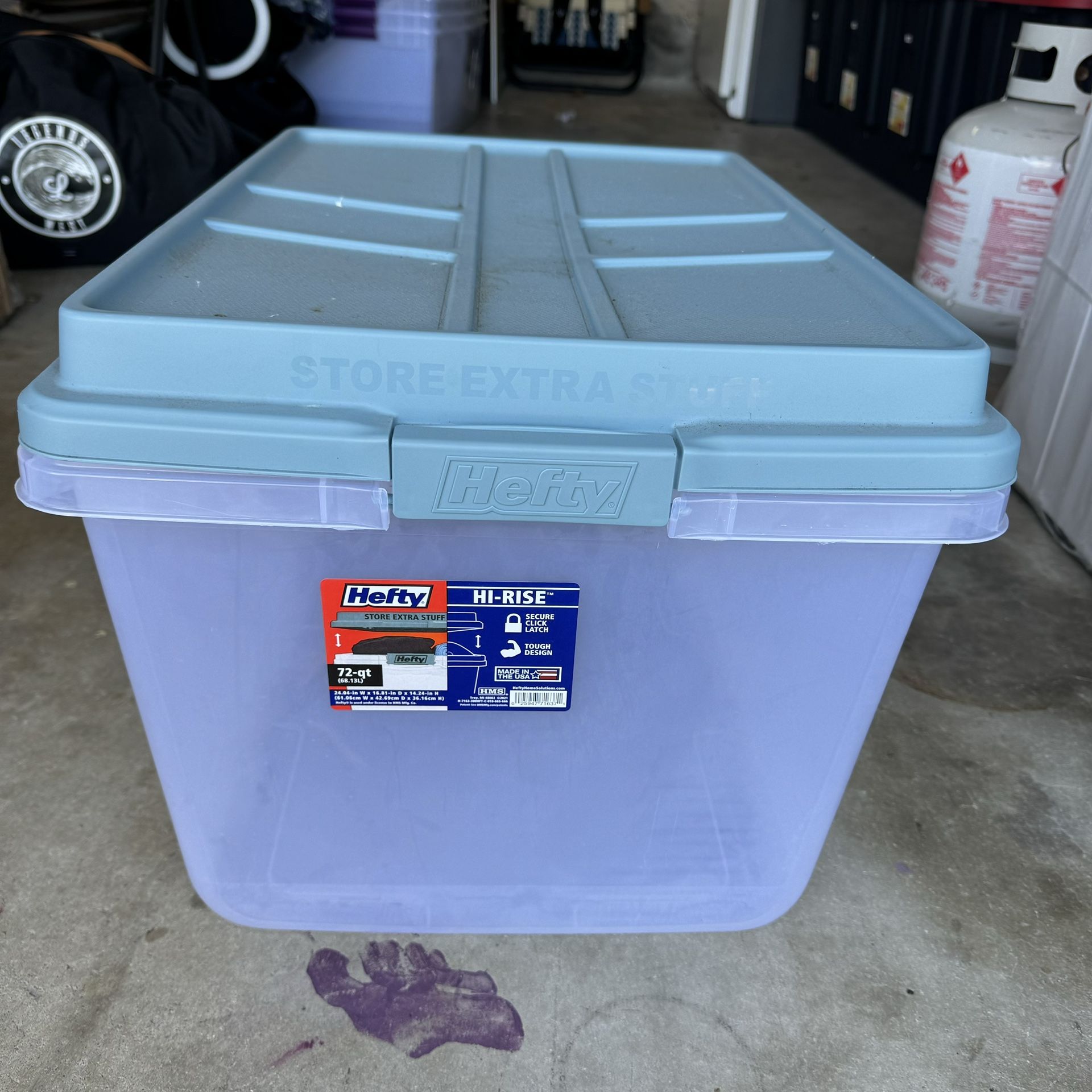 Set Of 4 Hefty 72 QT. Storage Bins 