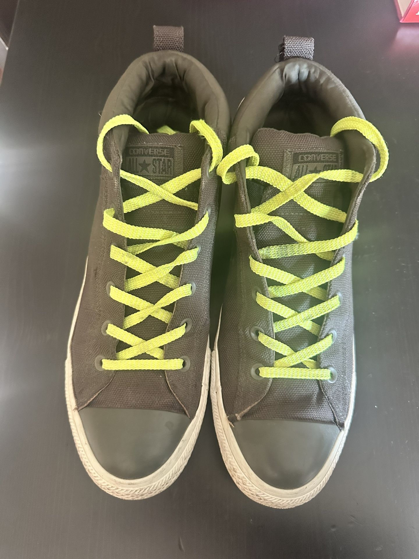 Converse Chuck Taylor All Star Mid-Top Sneakers - Neon Yellow Laces - $19