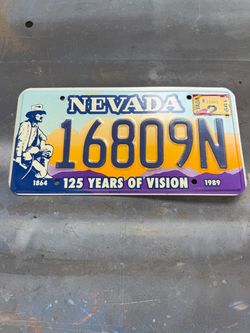 Anniversary Nevada 125 year license plate