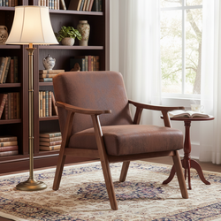 Homy Casa Aden Living Room Accent Chairs in Brown Fabric Open Box
