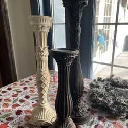 Three Tall Candle Holders