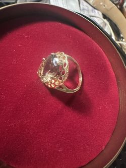 14K Brown Smoky Spinel Ring in stunning Setting, 5 grams