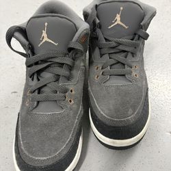 Jordan Air Jordan 3 Boys' Sneakers Gray Black White Lace Up 7Y