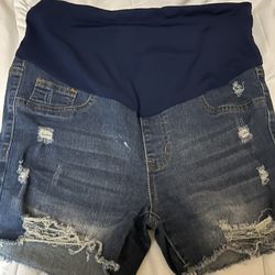 Maternity-SHEIN Denim Shorts
