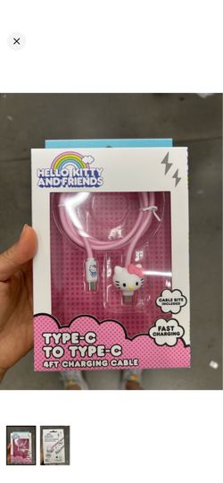 NWT Hello Kitty Type-C to Type-C Pink 4ft Charging Cable