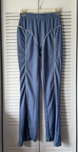 Blue Athletic Pants with White Piping