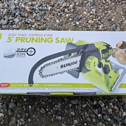 Sun Joe 24V-HCS-LTE Cordless Chainsaw, Handled Pruning Saw Kit, Battery and Charger

