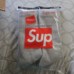 4pk Gray Supreme Socks