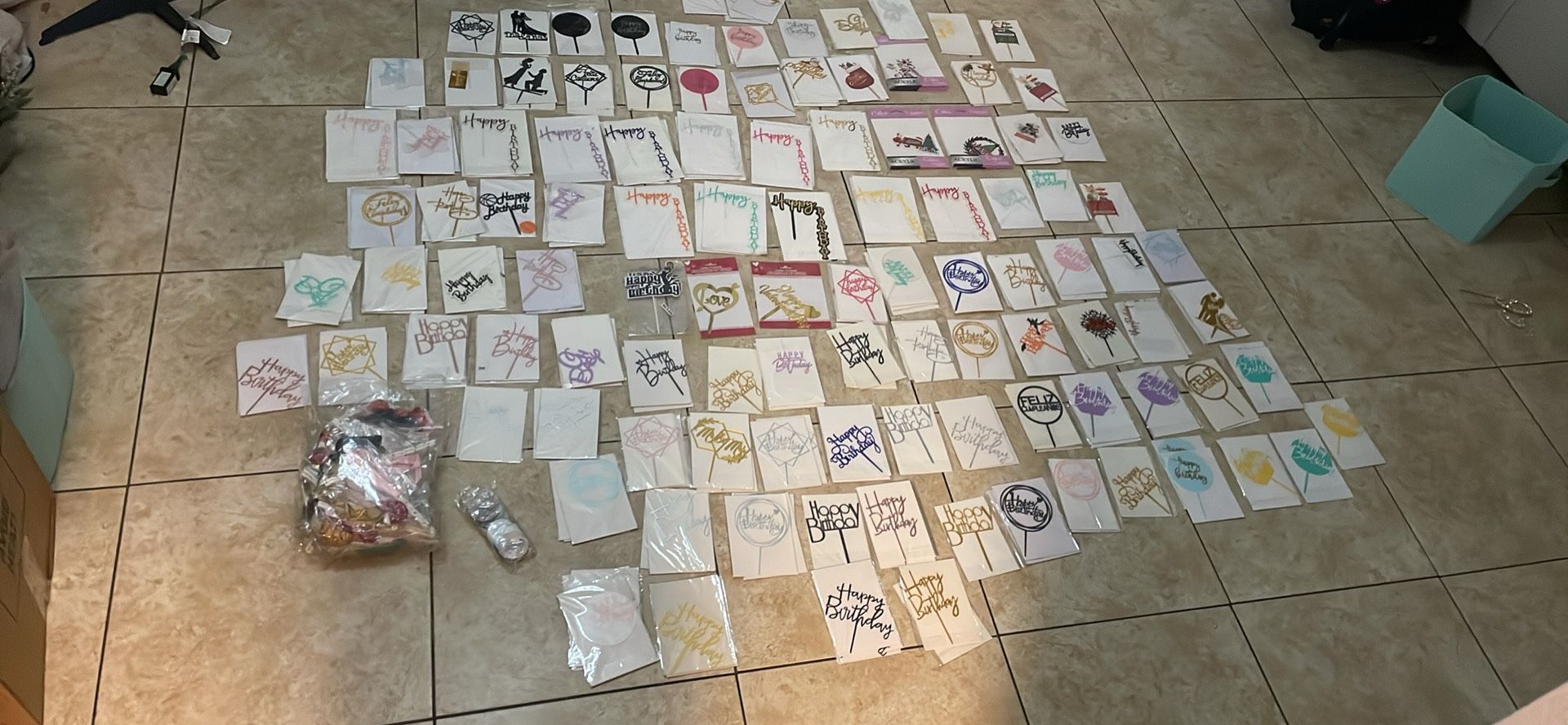 Over 250 Cake Toppers Lot Different Colors For Every Occasion