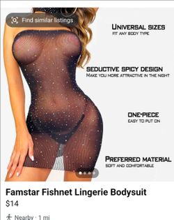 Fishnet bodysuit, new
