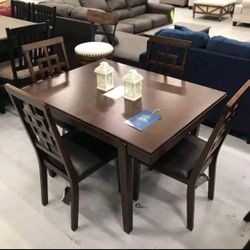 👉Dark Brown Cimeran Dining Table And Chairs 🫵 Kitchen/Doing Room Set Of 5 🎊 New Brand💯