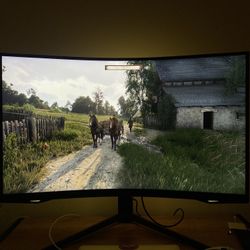 Samsung 32" Odyssey Neo G7 4K UHD 165Hz 1ms G-Sync 1000R Curved Gaming Monitor, Quantum HDR2000, AMD FreeSync Premium Pro, Ultrawide Game View, Displa