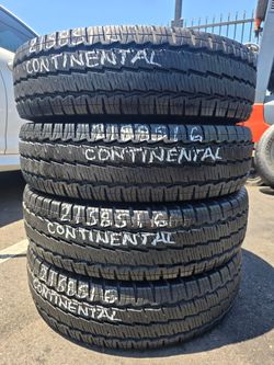 4 USED TIRES LT 215/85R16 CONTINENTAL VAN CONTACT AS All 4 Installed $400