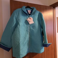 Vintage Quacker Factory  Lightweight Quilted Jacket W/ Rhinestone 3XL