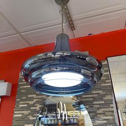 AF Lighting 8697-1p Metro Pendant Hand Blown Glass Finished in a Smoke Iridescent Finish