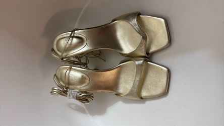 LPA Gold Metallic Strappy Heeled Sandals