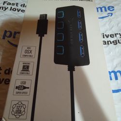 SABRENT 4-Port USB 3.0 Hub with Individual LED Power Switches 