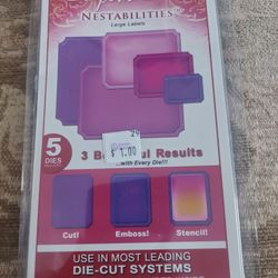 Spellbinders Nestabilities  Large Labels 5 Dies 3 Beautiful Results For Die-Cut Systems