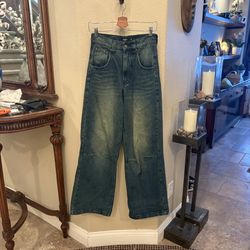 Jaded London Women Blue Wide Leg Baggy Colossus Fit Jeans Size 26