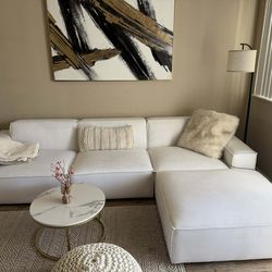 White Modular 4 pcs Sectional Sofa Couch