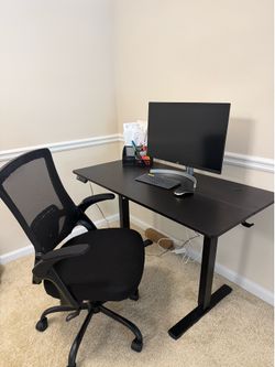 Electric Standing Desk + Office Chair – Like New